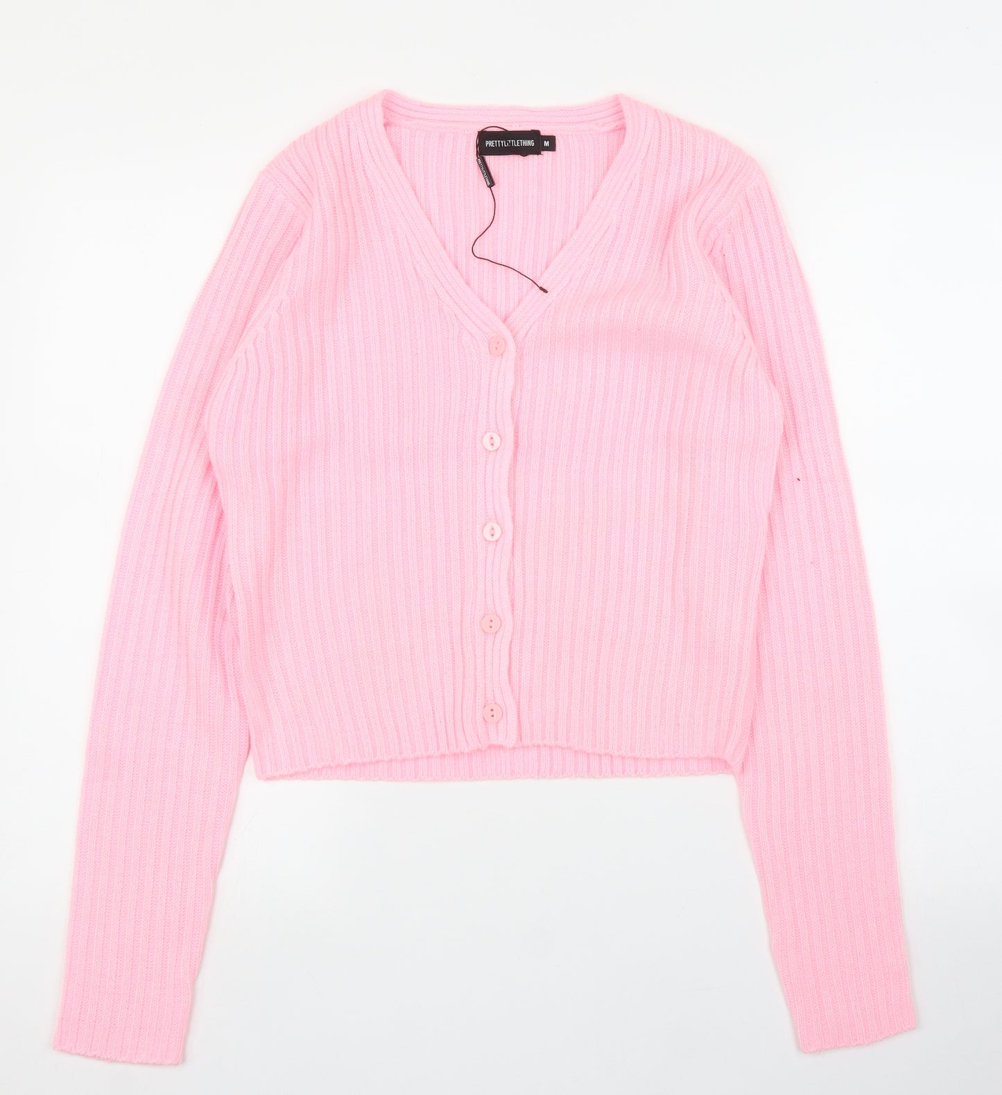 PRETTYLITTLETHING Womens Pink   Cardigan Jumper Size M