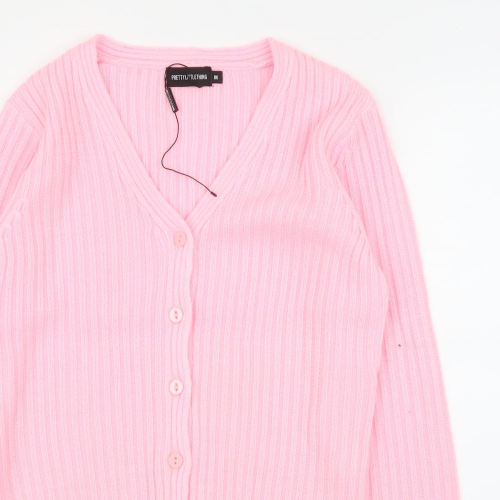 PRETTYLITTLETHING Womens Pink   Cardigan Jumper Size M