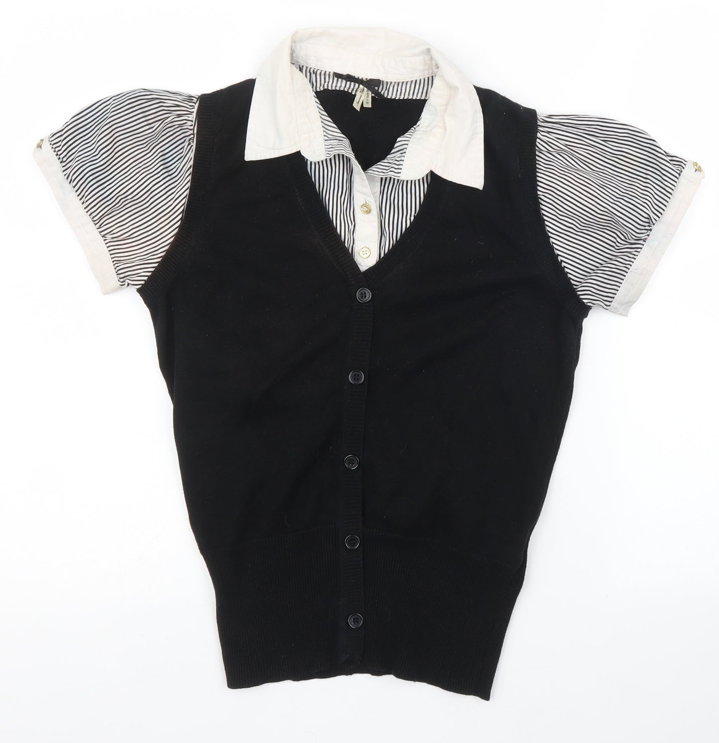 Preworn Womens Black   Basic Blouse Size 10