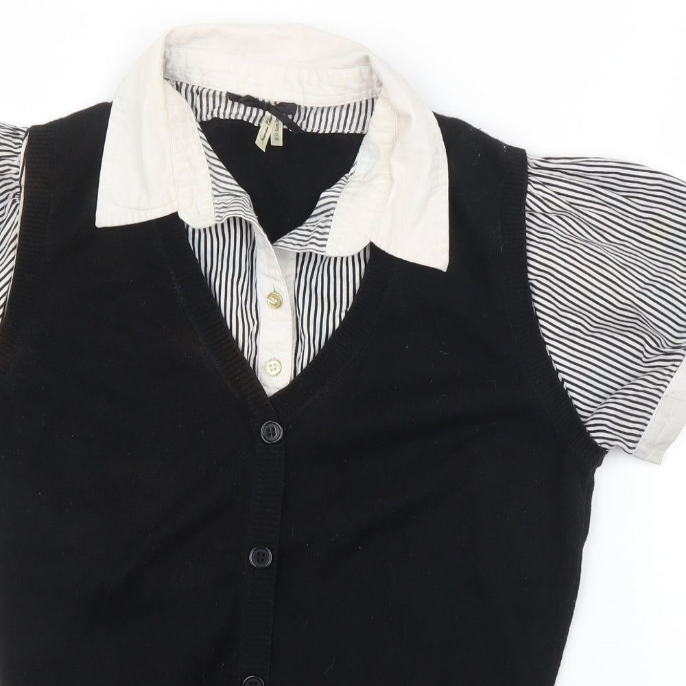 Preworn Womens Black   Basic Blouse Size 10