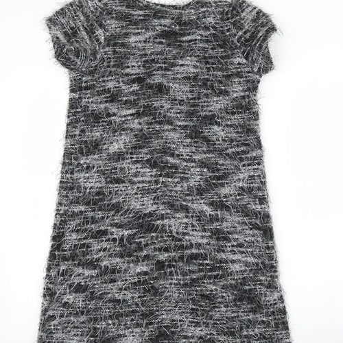 Yumi Womens Grey Floral  A-Line  Size M