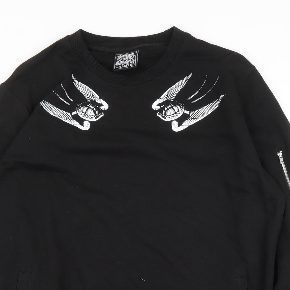 Gametee Mens Black   Pullover Jumper Size 2XL