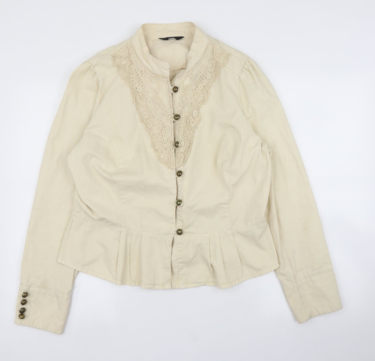 F&F Womens Beige   Military Jacket Coat Size 18