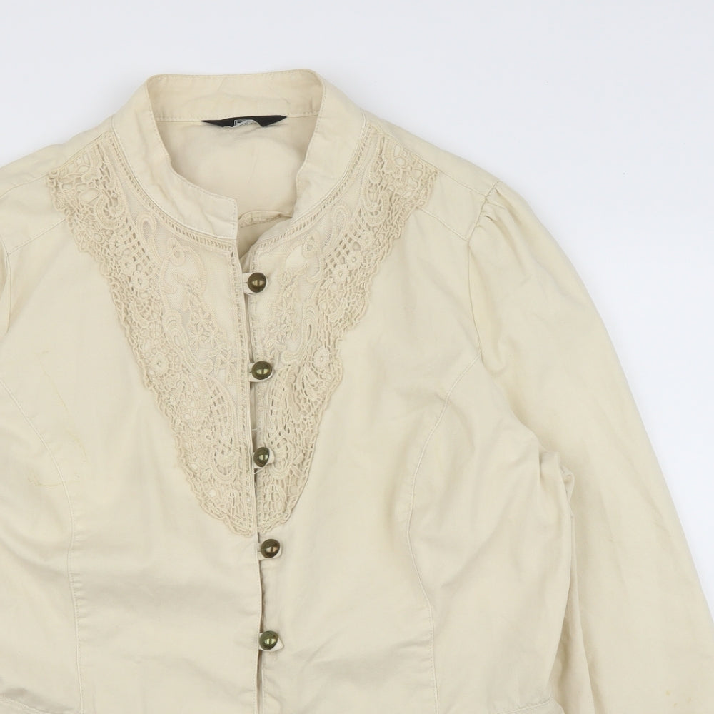 F&F Womens Beige   Military Jacket Coat Size 18
