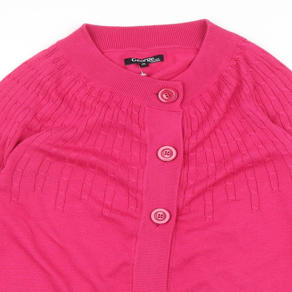 George Womens Pink   Cardigan Jumper Size M