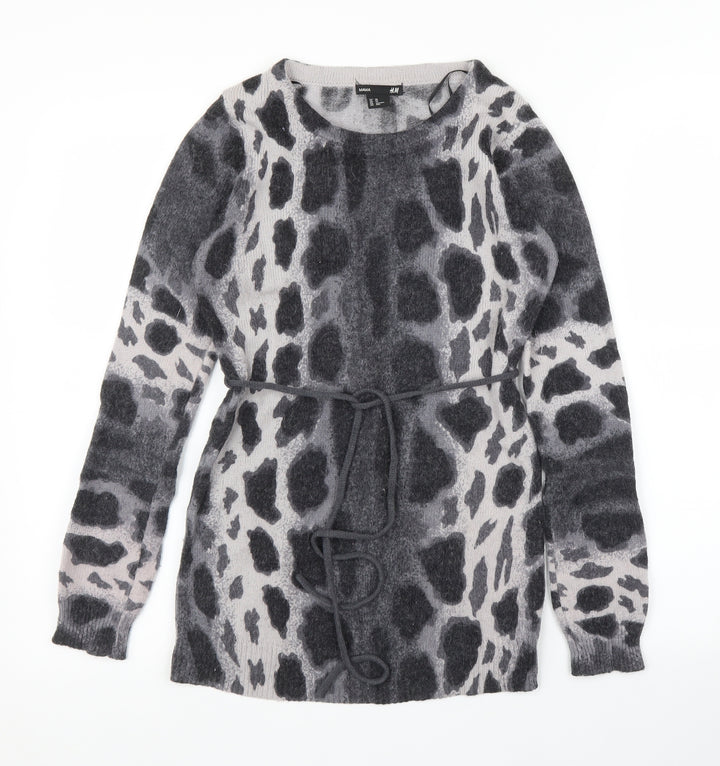 H&M Womens Grey Animal Print  Pullover Jumper Size XS  - Giraffe print