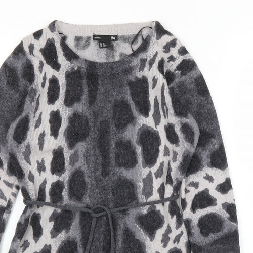 H&M Womens Grey Animal Print  Pullover Jumper Size XS  - Giraffe print