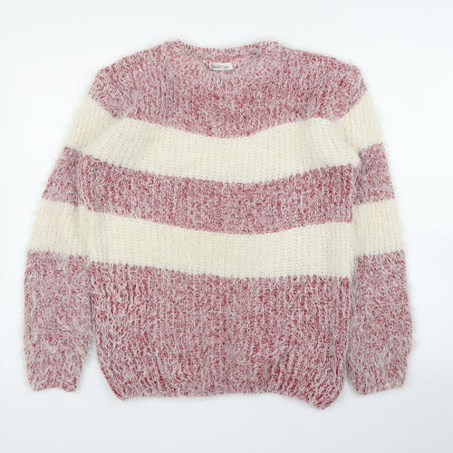 Hua & Huo Womens Red Striped  Pullover Jumper Size M