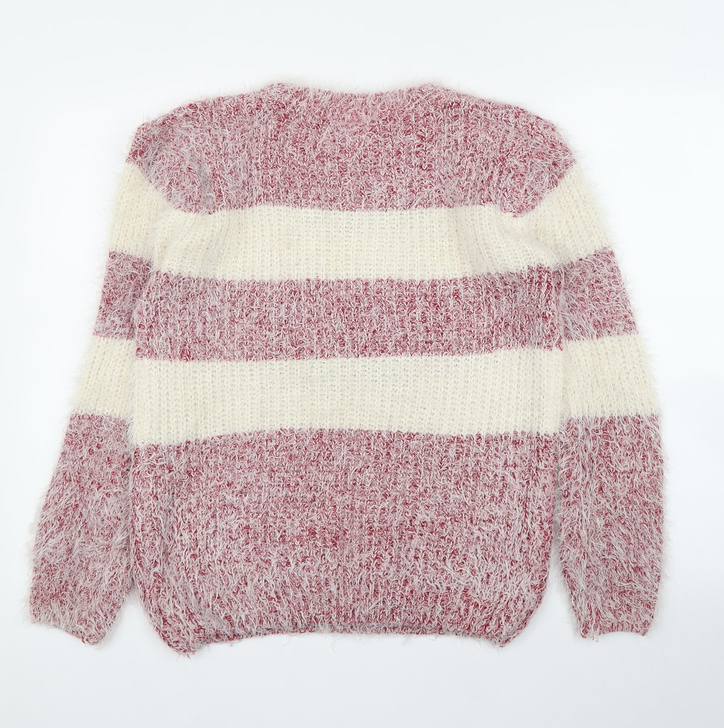 Hua & Huo Womens Red Striped  Pullover Jumper Size M