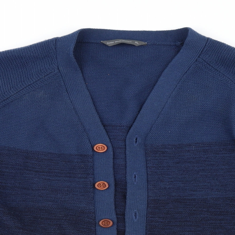 Cedar Wood State Mens Blue   Cardigan Jumper Size XL