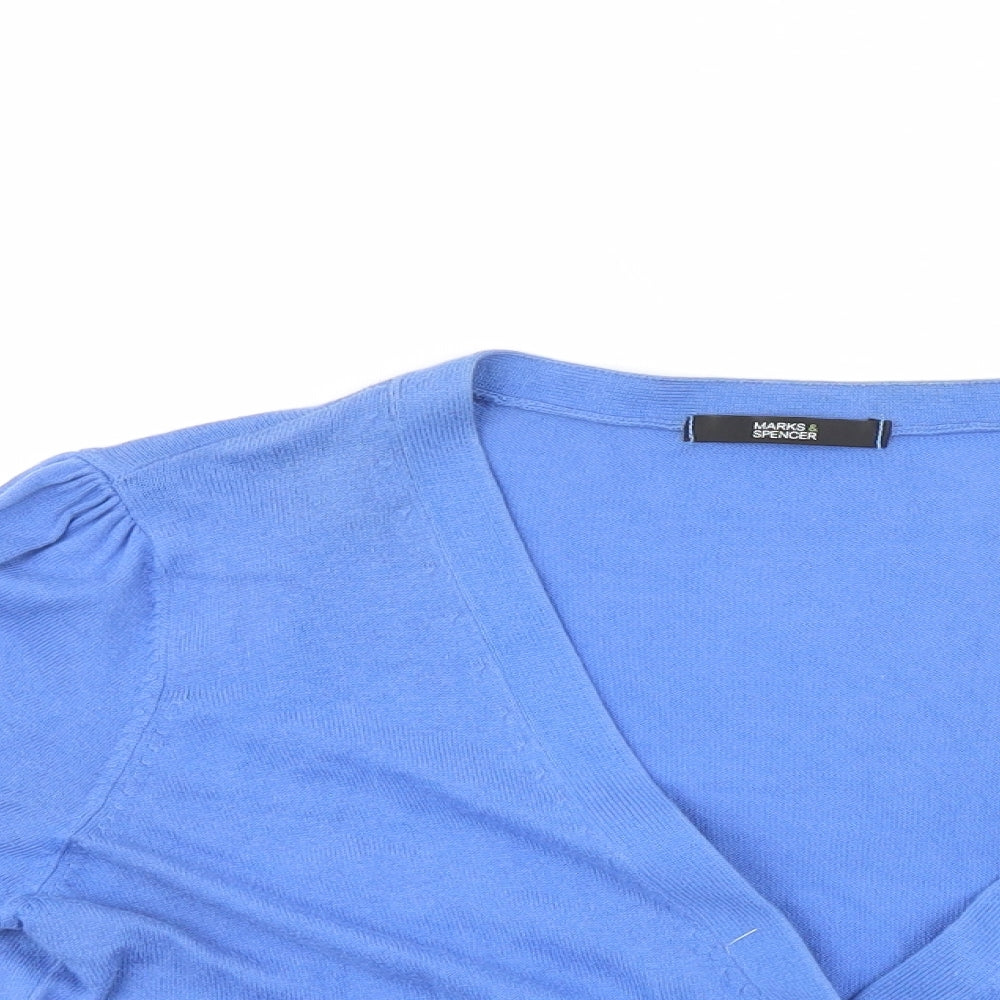 Marks and Spencer Womens Blue   Cardigan Jumper Size 16