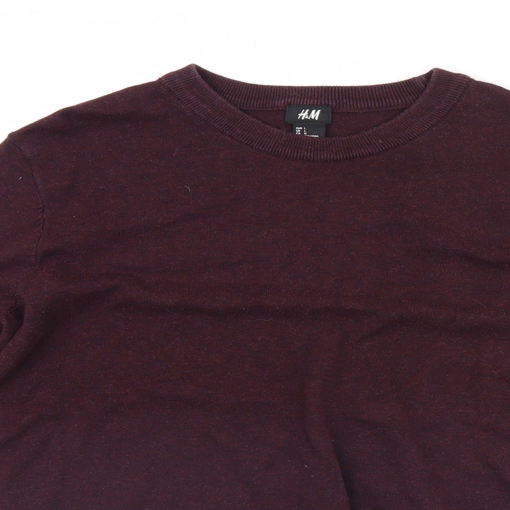 H&M Mens Purple   Pullover Jumper Size L