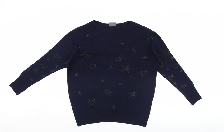 Yessica Womens Blue Pullover Jumper Size M