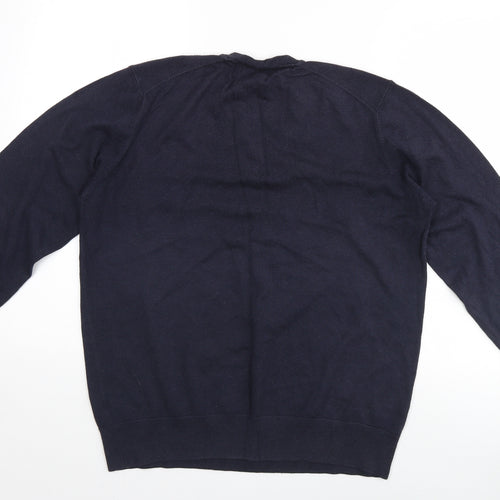 Marks and Spencer Mens Blue   Henley Jumper Size L