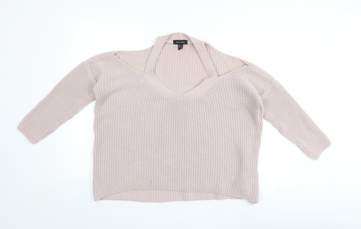 New Look Womens Pink   Henley Jumper Size M