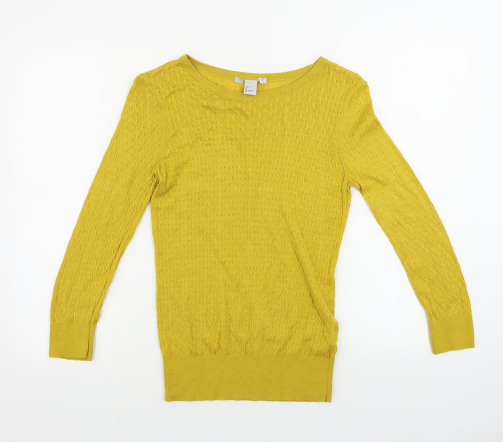 H&M Womens Yellow Pullover Jumper Size S