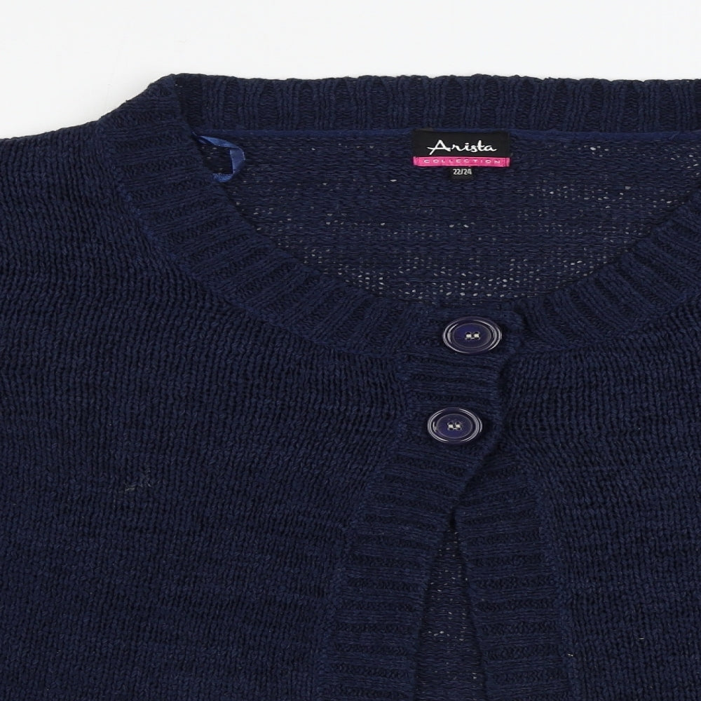 Anista  Womens Blue Striped  Cardigan Jumper Size 22