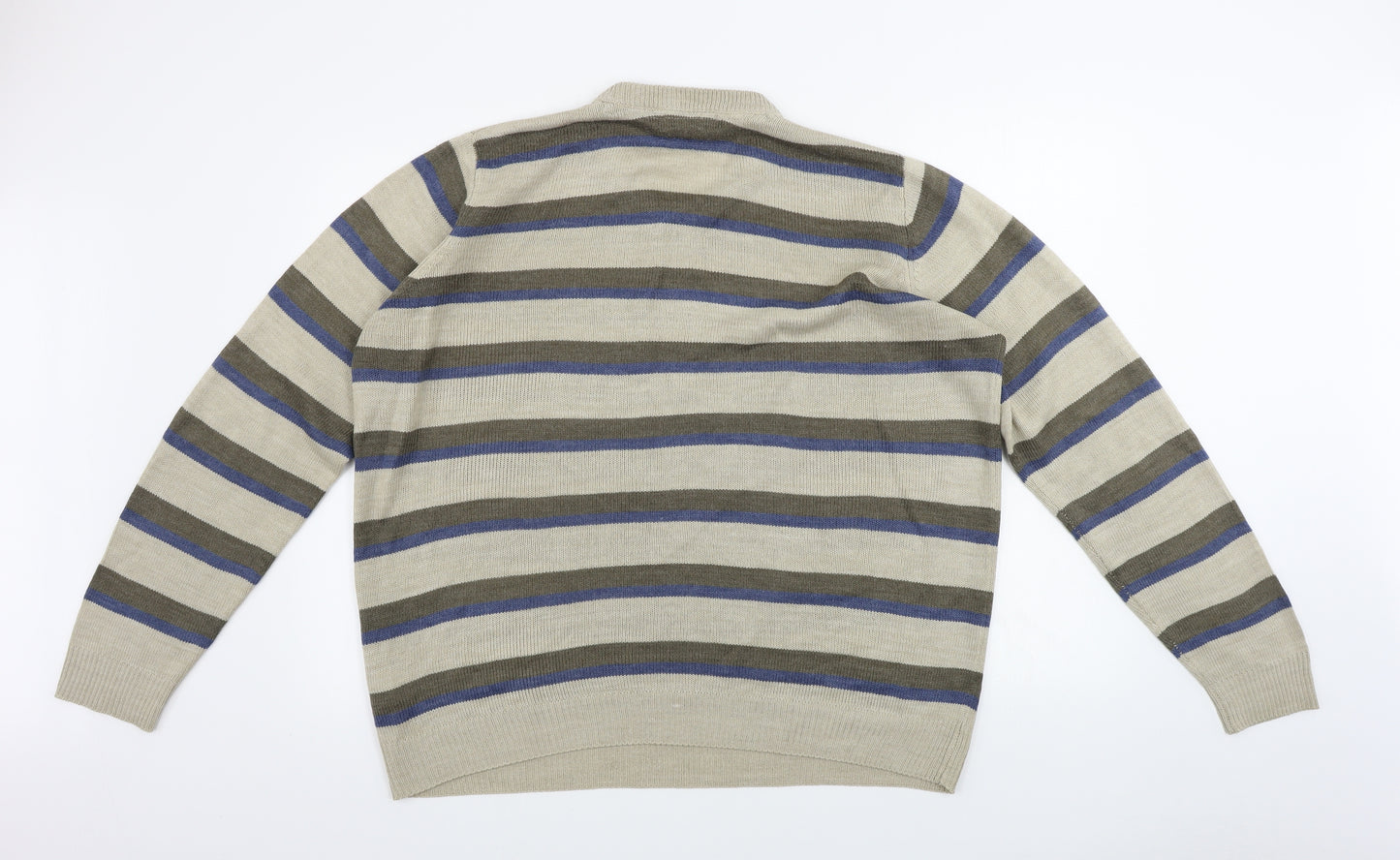 James Pringle      Mens Beige Striped  Pullover Jumper Size L