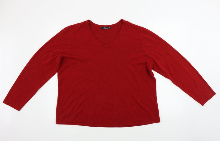 BM Womens Red Pullover Jumper Size M