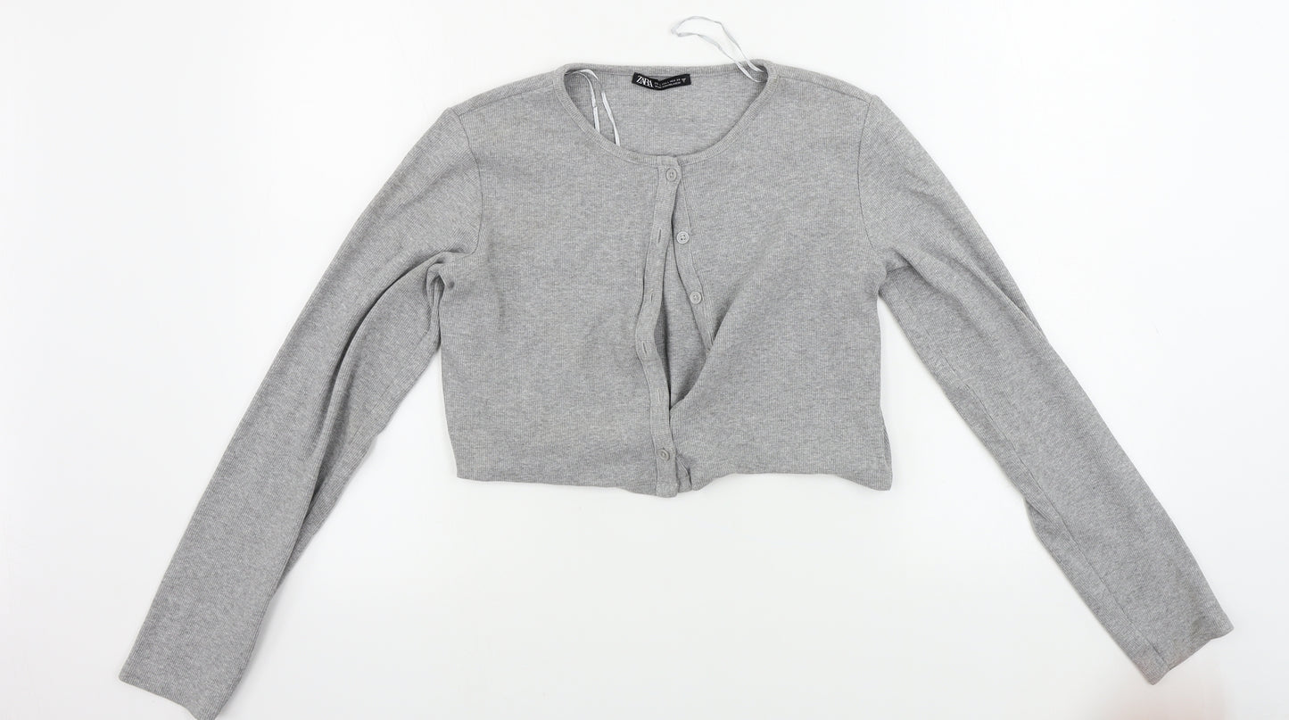 Zara Womens Grey   Cardigan Jumper Size L