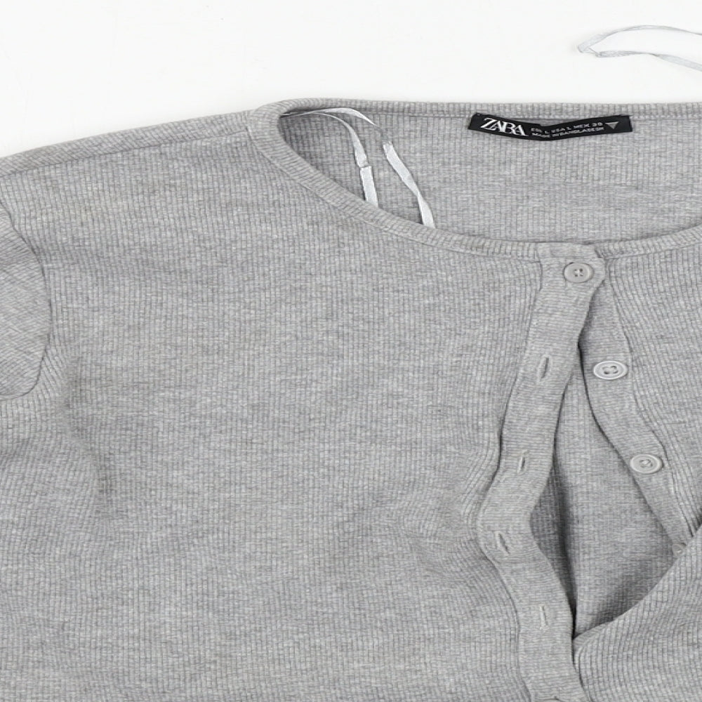 Zara Womens Grey   Cardigan Jumper Size L