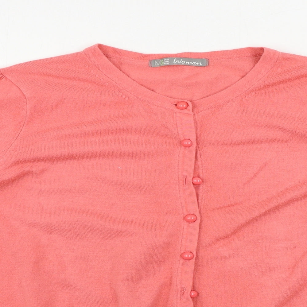 Marks and Spencer  Womens Pink   Cardigan Jumper Size 10