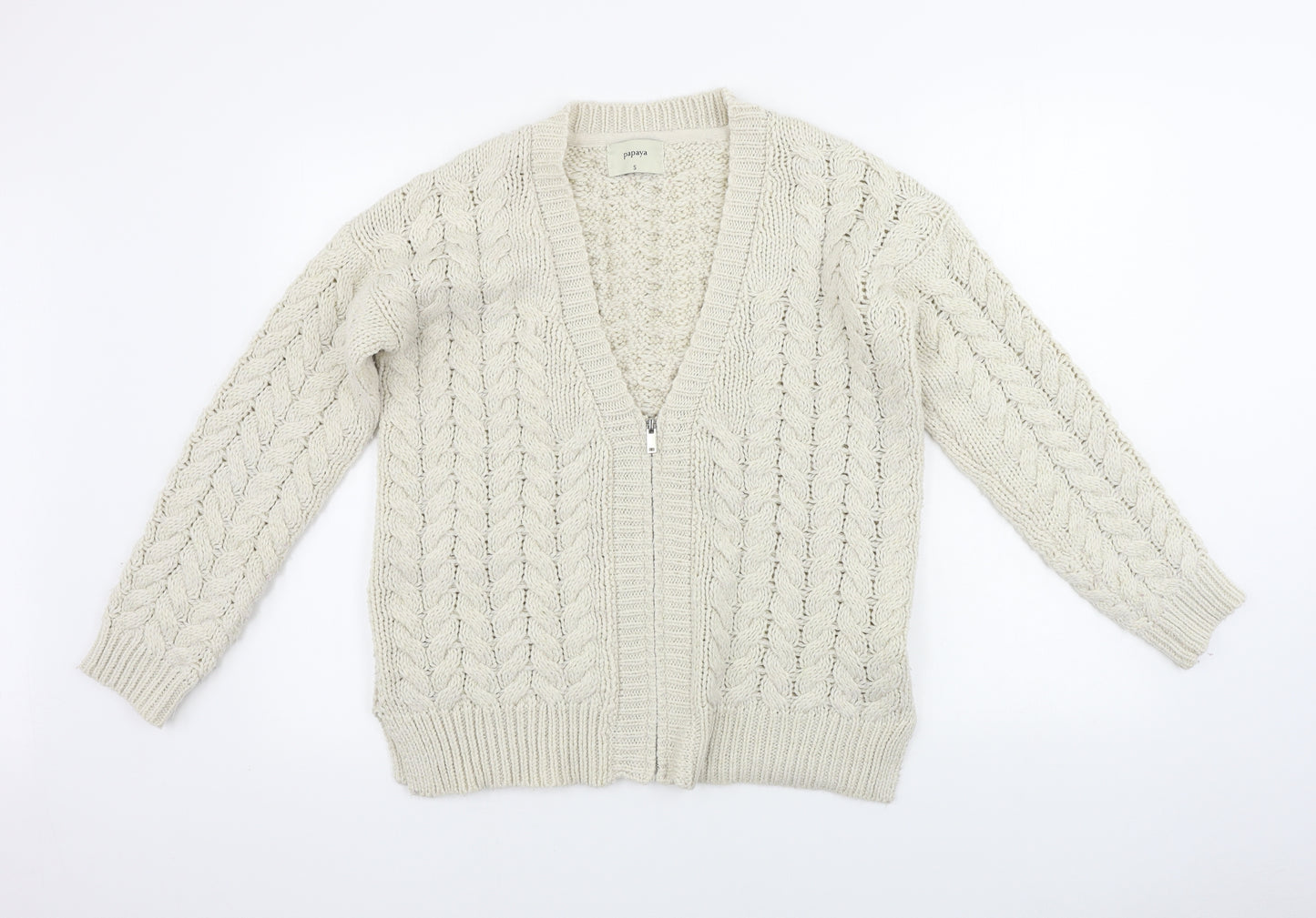 Papaya  Womens Beige   Cardigan Jumper Size S