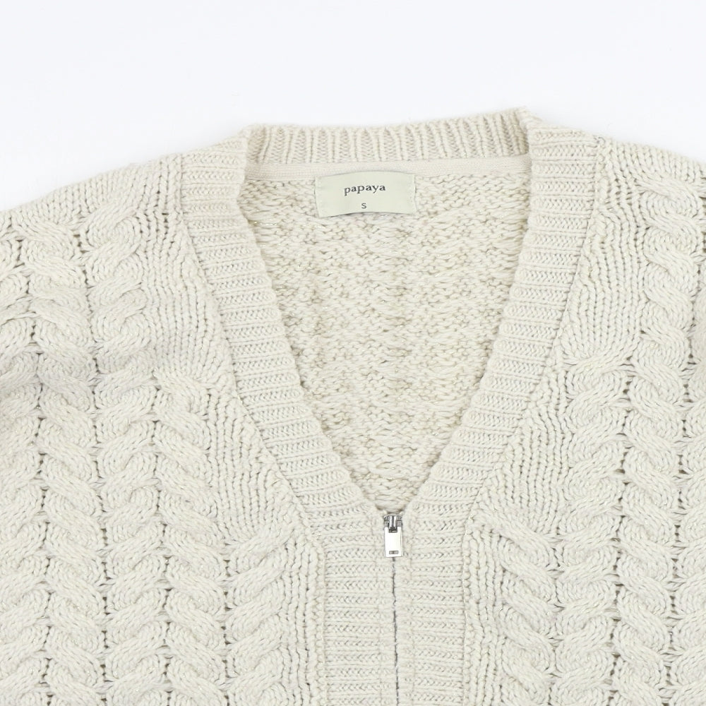Papaya  Womens Beige   Cardigan Jumper Size S