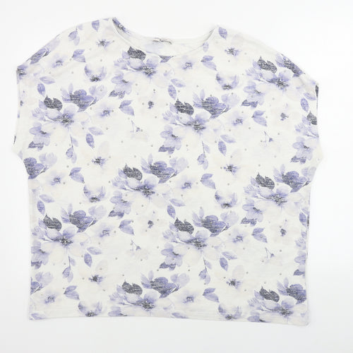 TU Womens White Floral  Pullover Jumper Size 20