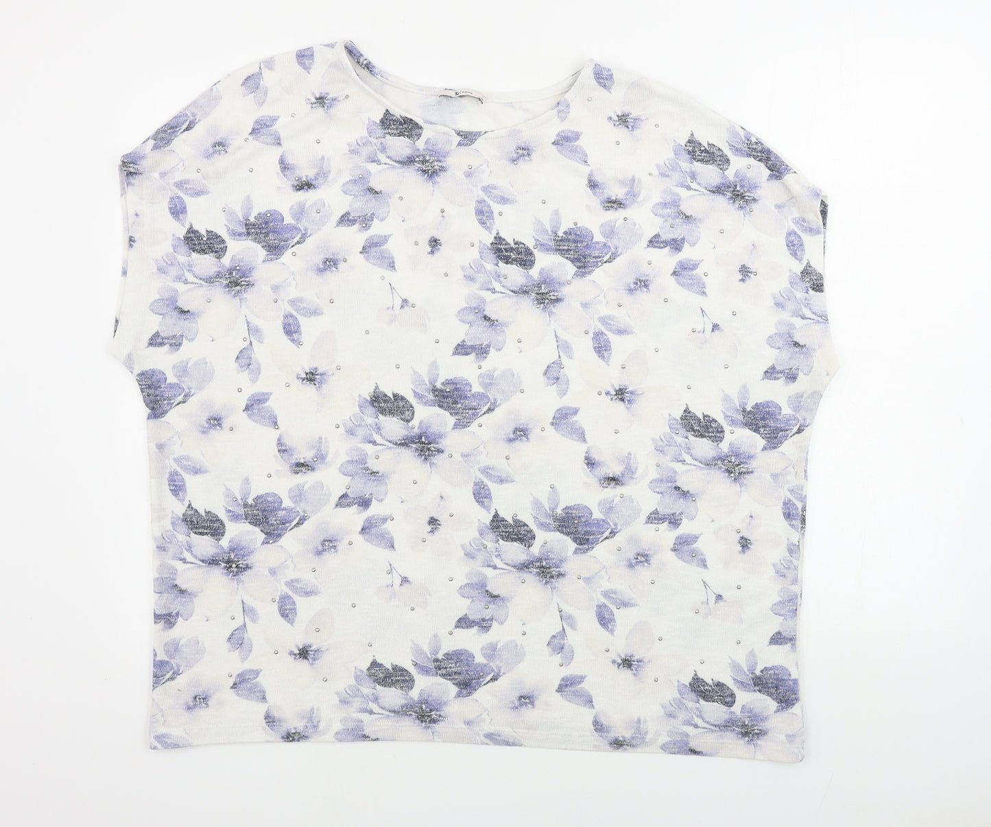 TU Womens White Floral  Pullover Jumper Size 20