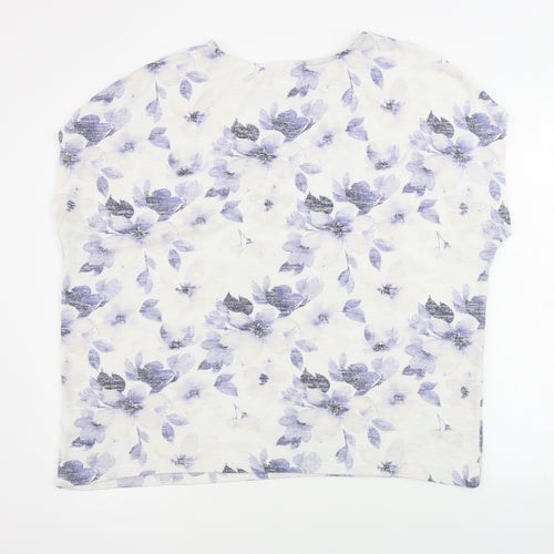 TU Womens White Floral  Pullover Jumper Size 20