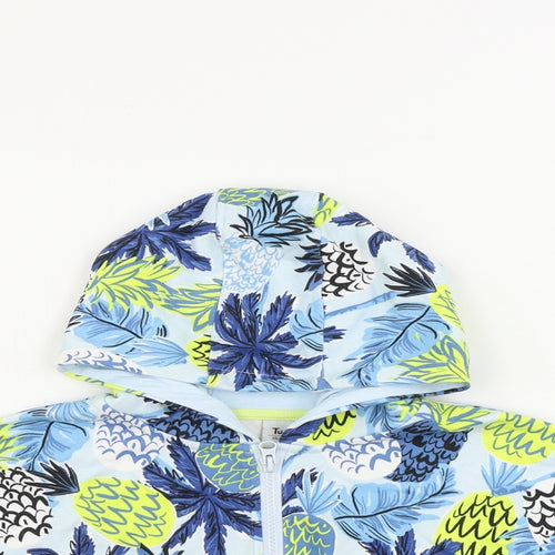 TU Boys Blue Floral  Full Zip Hoodie Size 7 Years