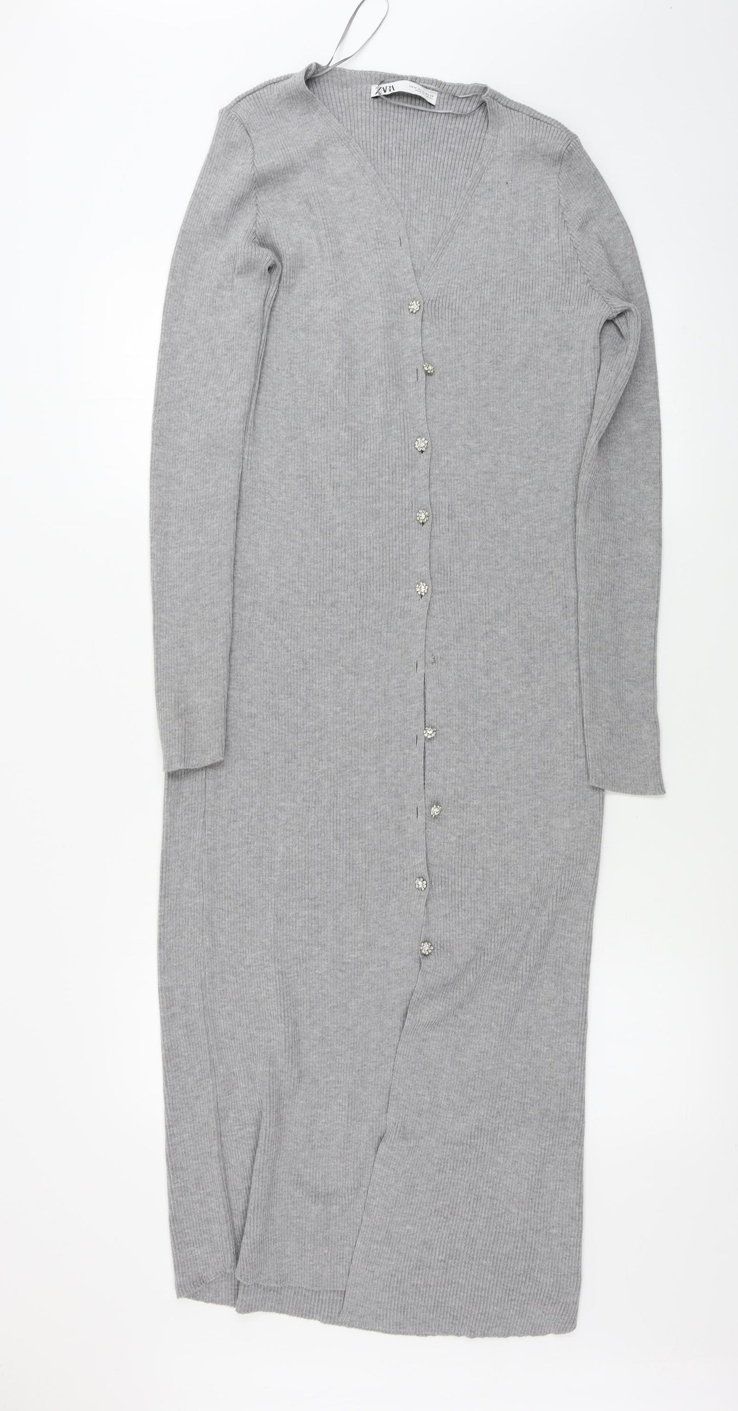 Zara Womens Grey   Cardigan Jumper Size M