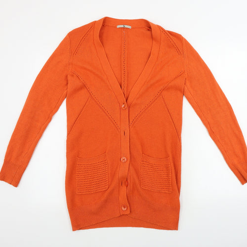 TU Womens Orange   Full Zip Jumper Size 8