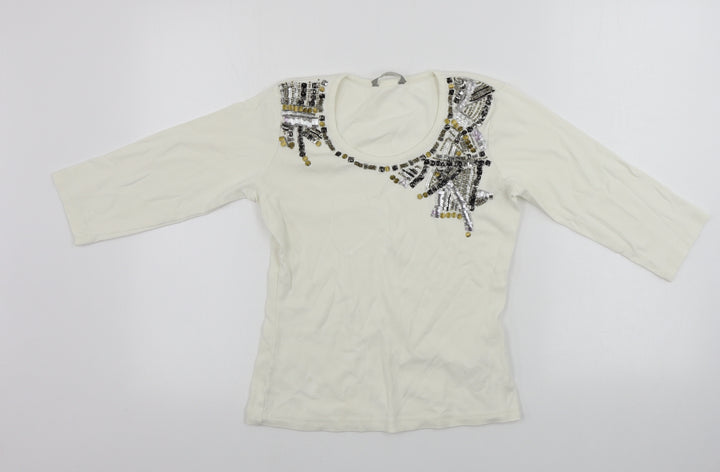 M&Co Womens Ivory   Pullover Jumper Size XS