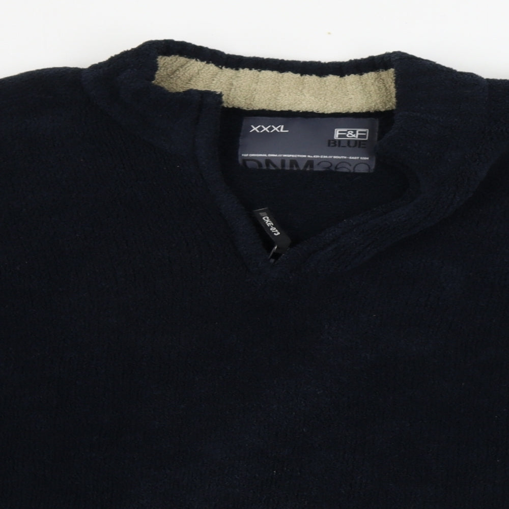 F&F  Mens Black   Henley Jumper Size 3XL