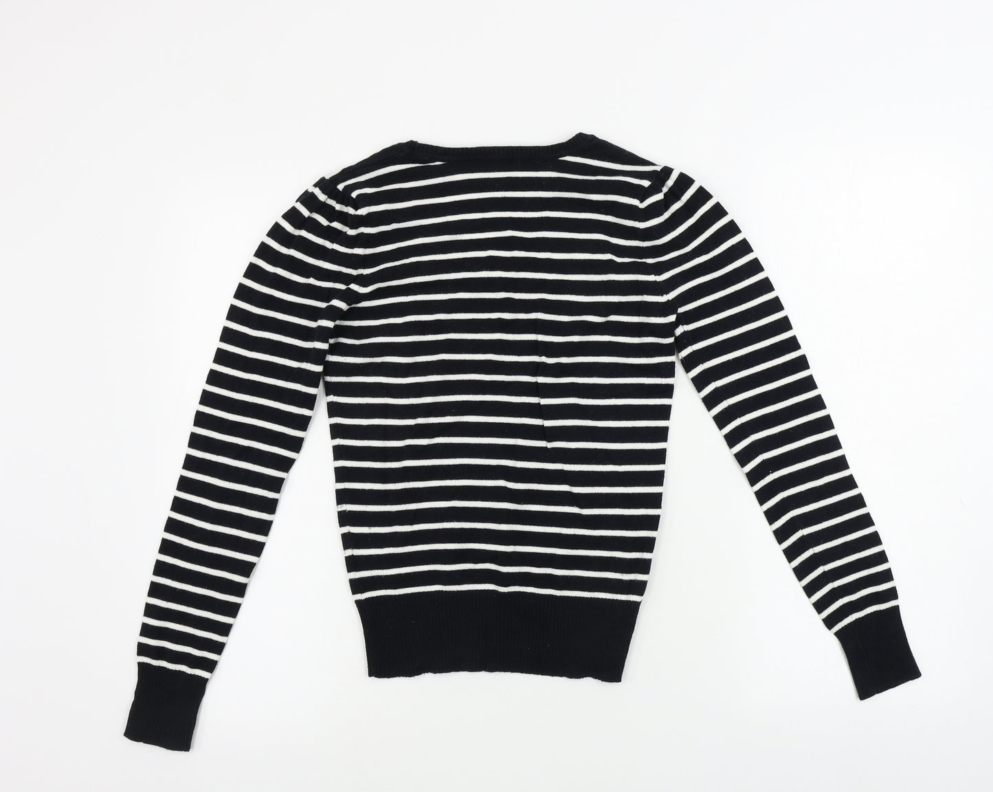 Atmosphere  Womens Black Striped  Pullover Jumper Size 8