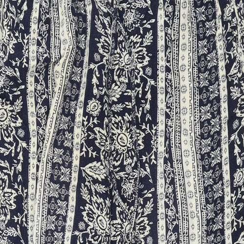 Marks and Spencer  Womens Blue Geometric  Trousers  Size 10 L23 in