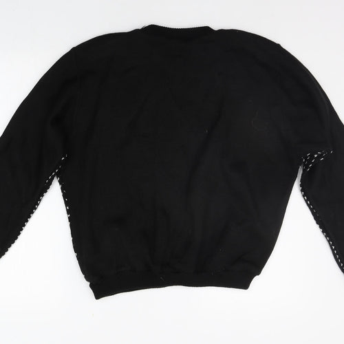 Preworn Womens Black Geometric  Pullover Jumper Size L