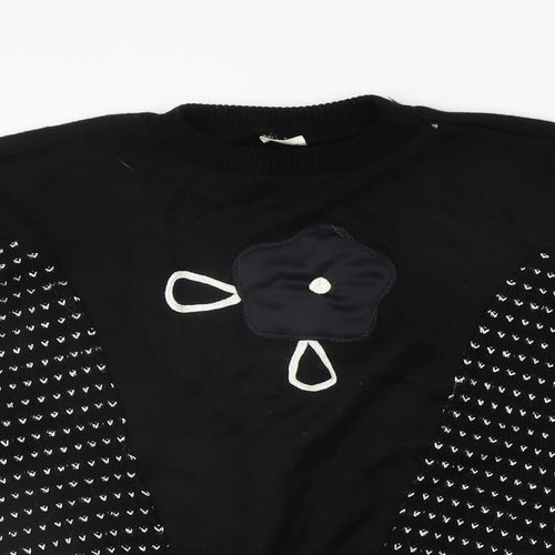 Preworn Womens Black Geometric  Pullover Jumper Size L