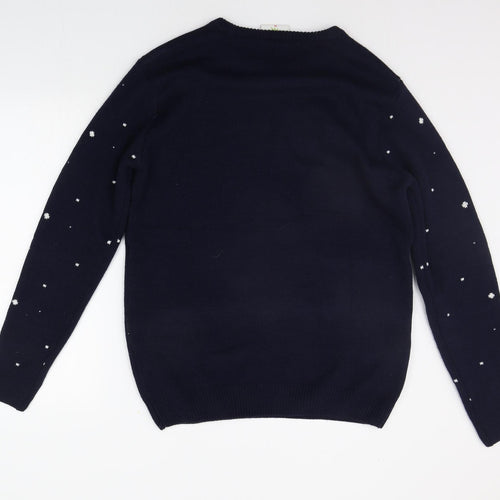 Primark Mens Blue Geometric  Pullover Jumper Size XL  - grinch