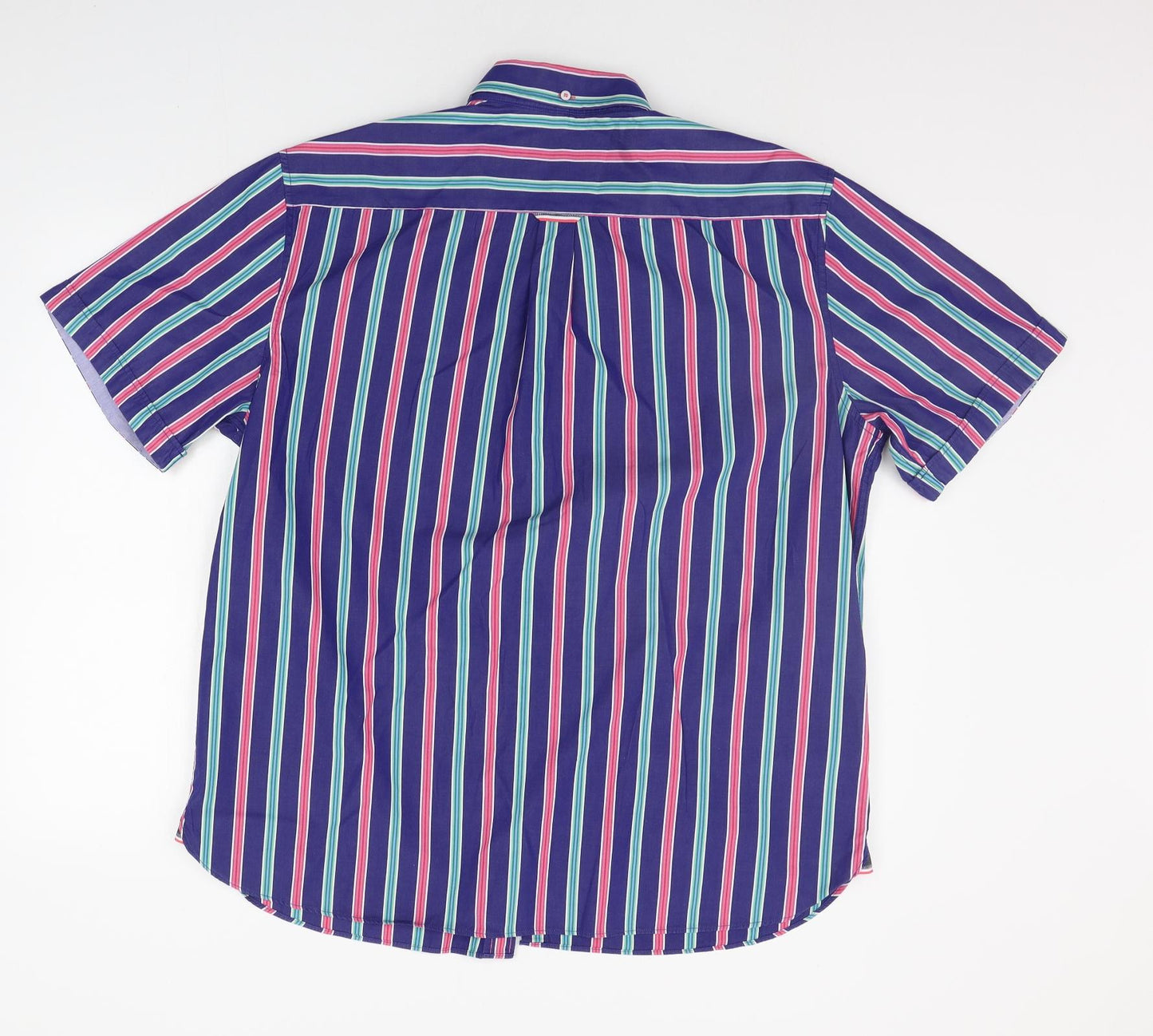 Marks and Spencer Mens Blue Striped   Button-Up Size XL