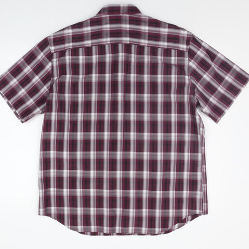 Marks and Spencer Mens Purple Check   Button-Up Size XL