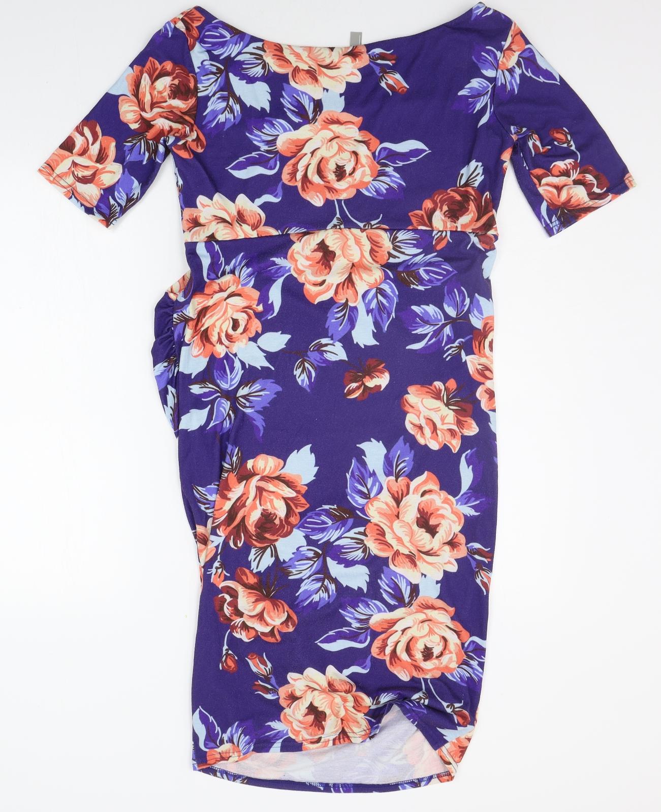 ASOS Womens Blue Floral  A-Line  Size 12
