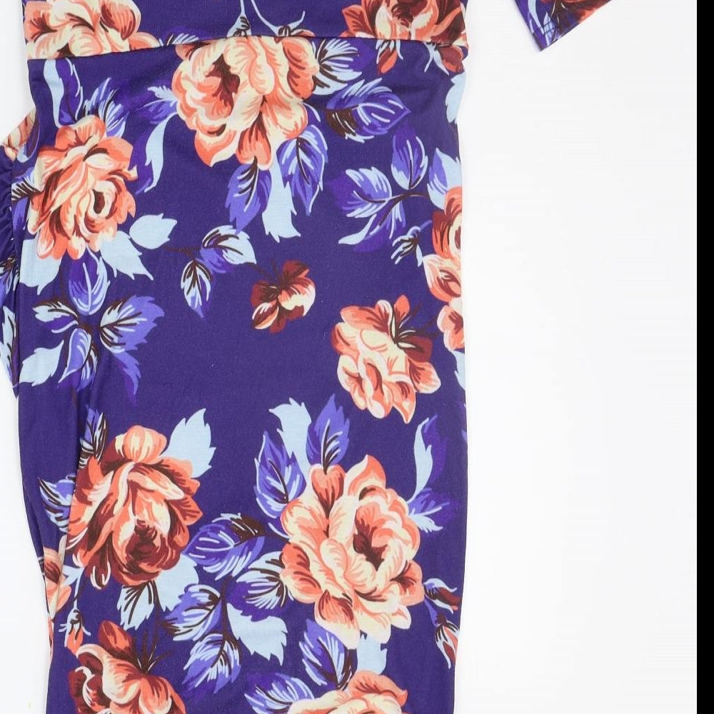 ASOS Womens Blue Floral  A-Line  Size 12