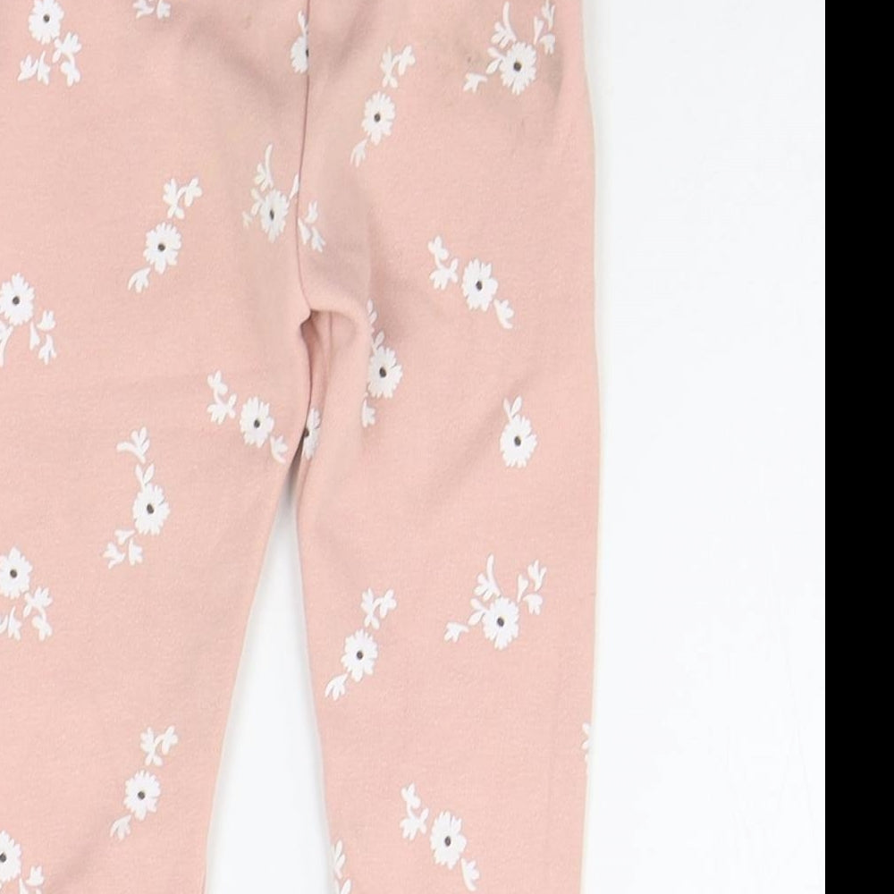 NEXT Girls Pink Floral  Jogger Trousers Size 2-3 Years