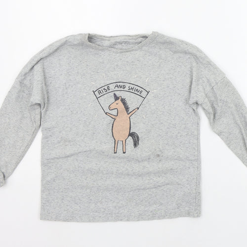 NEXT Boys Grey   Basic T-Shirt Size 7 Years  - Horse