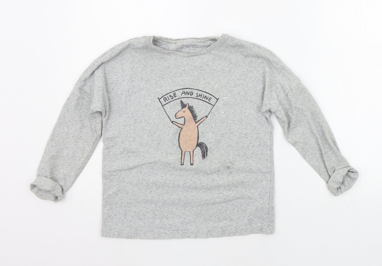 NEXT Boys Grey   Basic T-Shirt Size 7 Years  - Horse