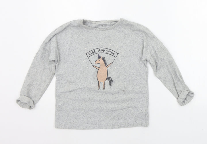 NEXT Boys Grey   Basic T-Shirt Size 7 Years  - Horse