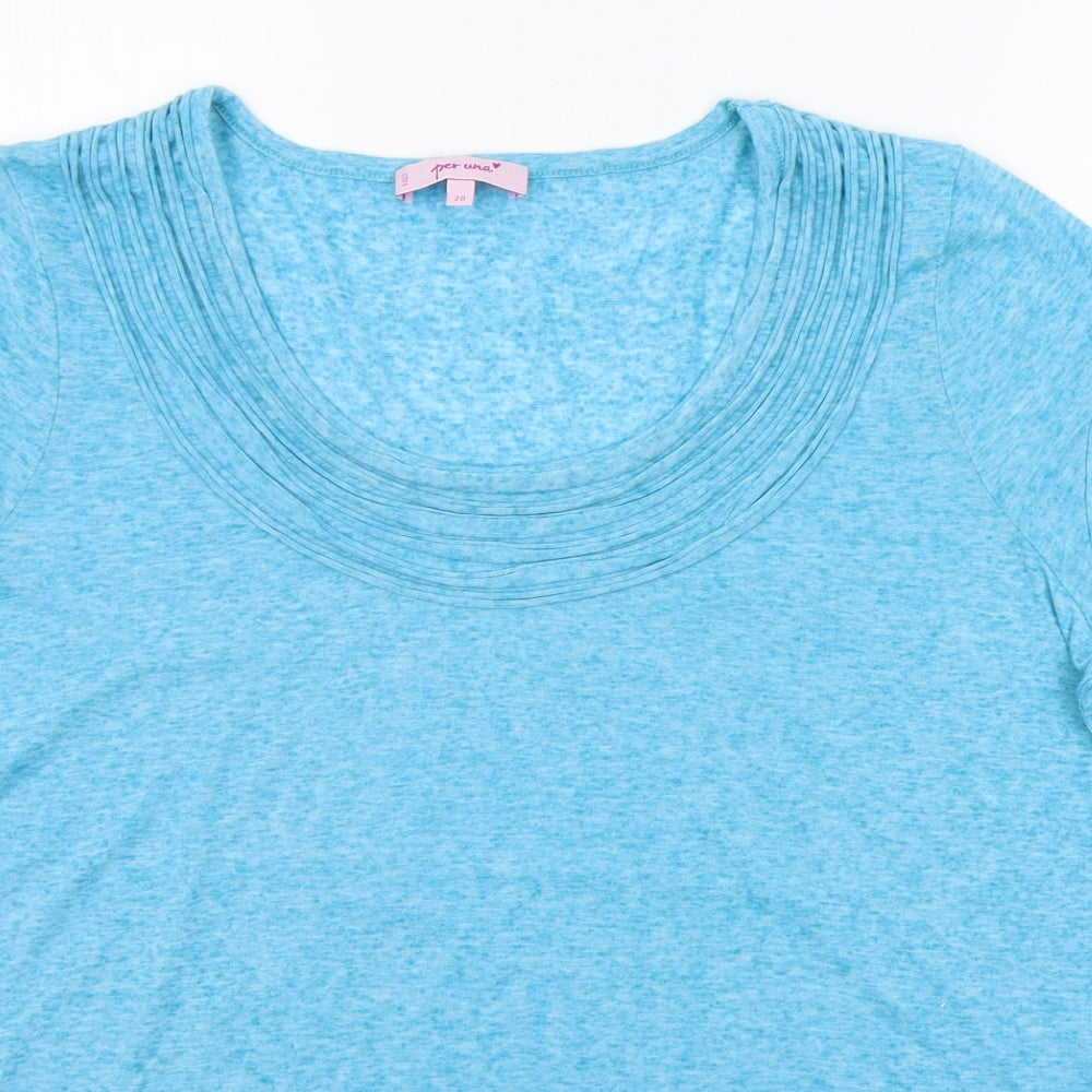 Per Una Womens Blue   Basic T-Shirt Size 20